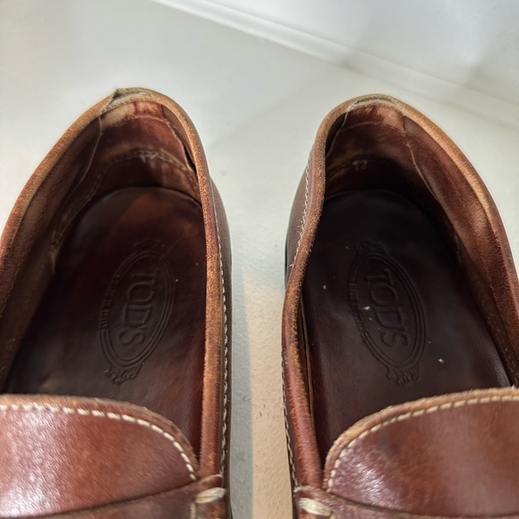 Tod’s Brown Classic Leather Penny Loafers Quiet Luxury Size 12 – Made in Italy - Picture 6 of 10